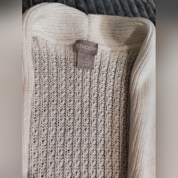 Chico's Cream Ivory Long Cardigan Sweater Duster Sz 4 (US 2XL) - Picture 6 of 9